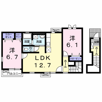 フィオーレ・ＲⅡ 201【管理NO：1-019891901-02010】 ★家具家電は申し込み後に搬入します★ ★2026年10月下旬入居可能★の外観画像