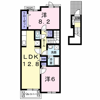 レクラン　エム 202【管理NO：1-019303701-02020】 ★家具家電は申し込み後に搬入します★ ★2026年11月下旬入居可能★の外観画像