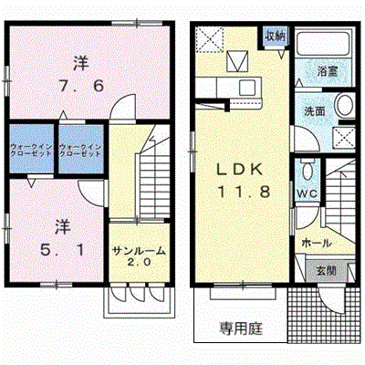 さくらⅤ 101【管理NO：1-028916401-01010】 ★家具家電は申し込み後に搬入します★ ★2026年12月下旬入居可能★の外観画像
