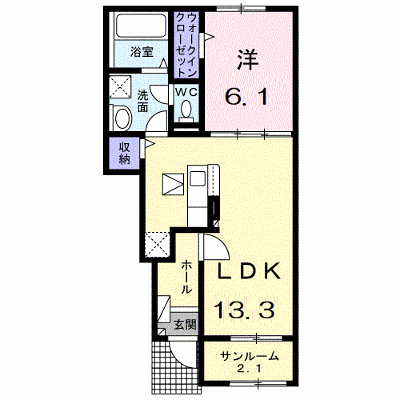 オリオンⅡ 104【管理NO：1-026831602-01040】 ★家具家電は申し込み後に搬入します★ ★2026年12月下旬入居可能★の外観画像