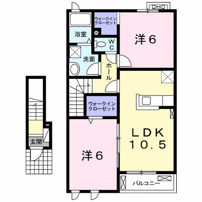 プリムローズ　Ⅰ 202【管理NO：1-019651701-02020】 ★家具家電は申し込み後に搬入します★ ★2026年11月下旬入居可能★の外観画像