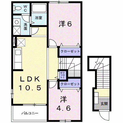 ＳＵＮＲＩＳＥあゆみⅡ 201【管理NO：1-010425801-02010】 ★家具家電は申し込み後に搬入します★ ★2026年11月下旬入居可能★の外観画像