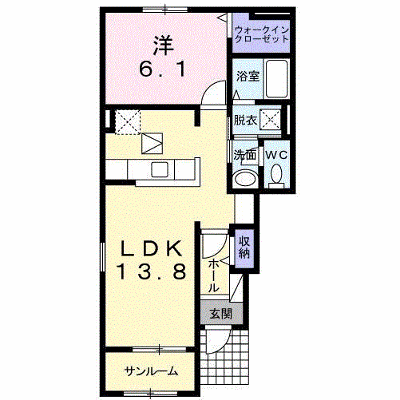ウィステリアⅡ 101【管理NO：1-022355902-01010】 ★家具家電は申し込み後に搬入します★ ★2026年12月下旬入居可能★の外観画像