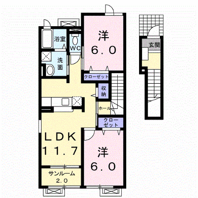 クレスト櫻 204【管理NO：1-014295102-02040】 ★家具家電は申し込み後に搬入します★ ★2026年11月下旬入居可能★の外観画像