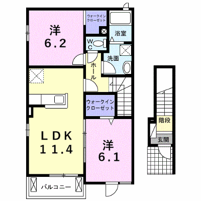 ラデュレⅡ 201【管理NO：1-019361401-02010】 ★家具家電は申し込み後に搬入します★ ★2026年12月下旬入居可能★の外観画像