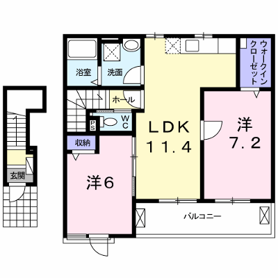 ダリエⅢ 203【管理NO：1-022365901-02030】 ★家具家電は申し込み後に搬入します★ ★2026年11月下旬入居可能★の外観画像