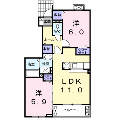 ベル・フィオーレⅠ 103【管理NO：1-014377201-01030】 ★家具家電は申し込み後に搬入します★ ★2026年11月下旬入居可能★の外観画像