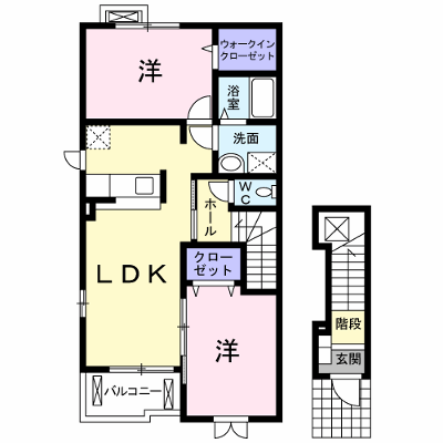 ポンム・ド・テールⅡ 201【管理NO：1-016844902-02010】 ★家具家電は申し込み後に搬入します★ ★2026年11月中旬入居可能★の外観画像