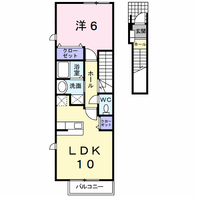 フリーデＡ・ＫⅡ 203【管理NO：1-017626101-02030】 ★家具家電は申し込み後に搬入します★ ★2026年11月下旬入居可能★の外観画像