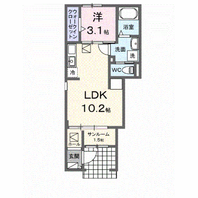 アマルコルド 101【管理NO：1-028766201-01010】 ★家具家電は申し込み後に搬入します★ ★2027年02月上旬入居可能★の外観画像