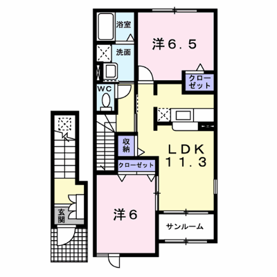 エアリーハウス・ジェルメ 204【管理NO：1-014312001-02040】 ★家具家電は申し込み後に搬入します★ ★2026年11月上旬入居可能★の外観画像