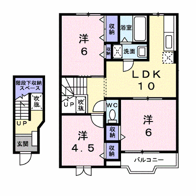 シャン・ド・フルールＡ 202【管理NO：1-009754701-02020】 ★家具家電は申し込み後に搬入します★ ★2026年12月上旬入居可能★の外観画像