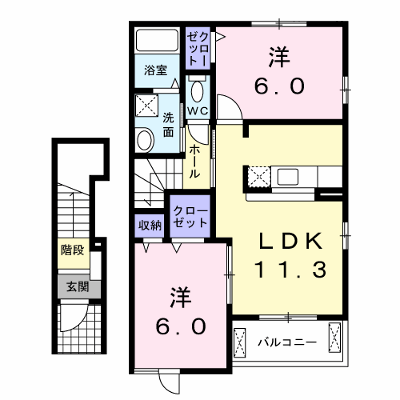 ランベリール 202【管理NO：1-014789501-02020】 ★家具家電は申し込み後に搬入します★ ★2026年11月中旬入居可能★の外観画像