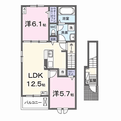 カーサ　コンフォルト　Ⅱ 201【管理NO：1-028079702-02010】 ★家具家電は申し込み後に搬入します★ ★2026年12月中旬入居可能★の外観画像