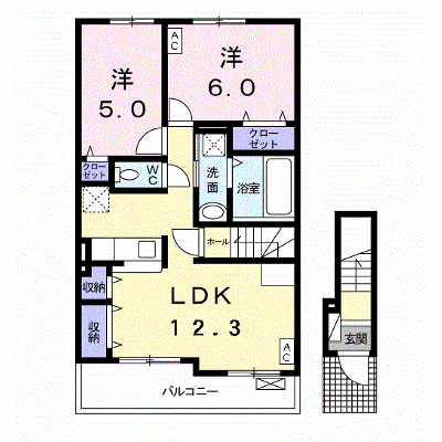 ブラン　ノワール 201【管理NO：1-023918701-02010】 ★家具家電は申し込み後に搬入します★ ★2027年01月下旬入居可能★の外観画像