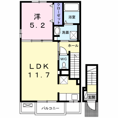 カプリＢ 201【管理NO：1-023321502-02010】 ★家具家電は申し込み後に搬入します★ ★2026年11月下旬入居可能★の外観画像