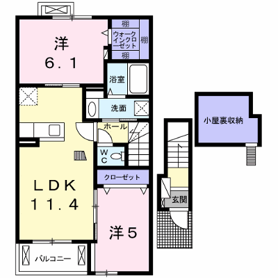 インプレスⅢ　Ａ 203【管理NO：1-020428501-02030】 ★家具家電は申し込み後に搬入します★ ★2026年12月下旬入居可能★の外観画像