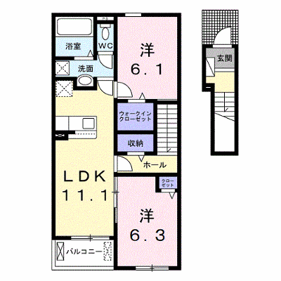 アフロディーテ 205【管理NO：1-027230301-02040】 ★家具家電は申し込み後に搬入します★ ★2026年12月中旬入居可能★の外観画像