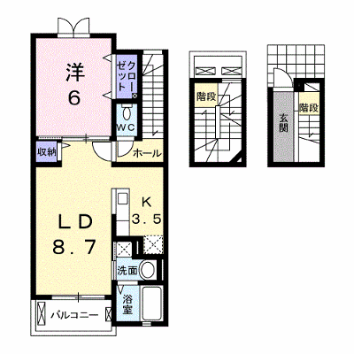 フェリーチェＭ 304【管理NO：1-020877001-03040】 ★家具家電は申し込み後に搬入します★ ★2026年11月下旬入居可能★の外観画像