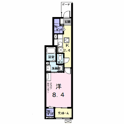 サクセスＫⅢ 102【管理NO：1-027250801-01020】 ★家具家電は申し込み後に搬入します★ ★2026年12月中旬入居可能★の外観画像