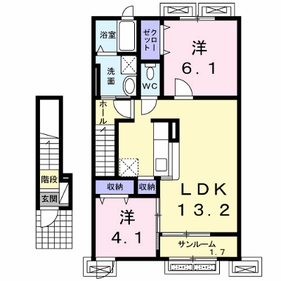 フルール・ブランシュⅡ 203【管理NO：1-018913602-02030】 ★家具家電は申し込み後に搬入します★ ★2026年11月下旬入居可能★の外観画像