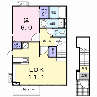 ラルジュＢ 201【管理NO：1-014997002-02010】 ★家具家電は申し込み後に搬入します★の外観画像