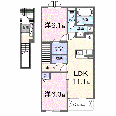 バーディ　メゾン 202【管理NO：1-027803801-02020】 ★家具家電は申し込み後に搬入します★ ★2026年11月中旬入居可能★の外観画像