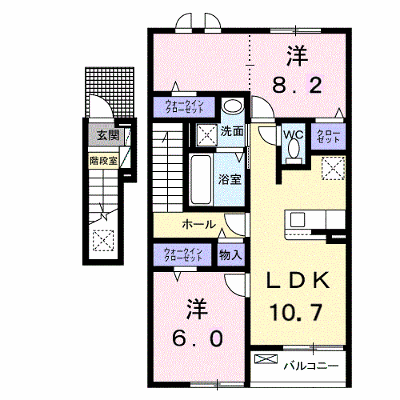 プリムヴェール　ヒルズ　Ⅲ 203【管理NO：1-028679901-02030】 ★家具家電は申し込み後に搬入します★ ★2027年03月上旬入居可能★の外観画像