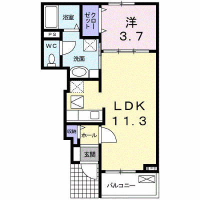 フェルメールＡ 105【管理NO：1-016967001-01040】 ★家具家電は申し込み後に搬入します★ ★2027年01月中旬入居可能★の外観画像
