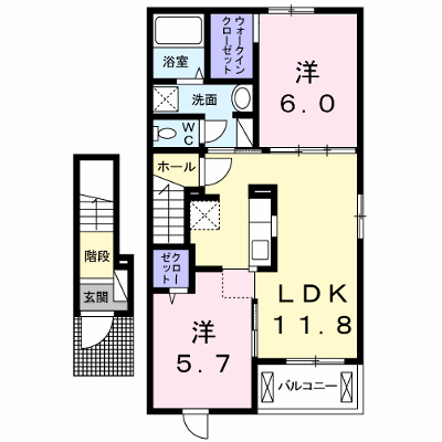 チェリーブロッサムⅢ 205【管理NO：1-022181801-02040】 ★家具家電は申し込み後に搬入します★ ★2026年11月下旬入居可能★の外観画像