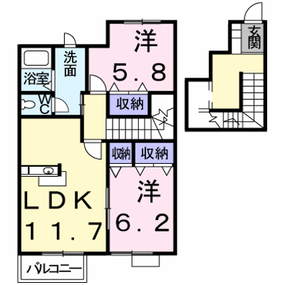 メゾン・コンフォート 201【管理NO：1-010586401-02010】 ★家具家電は申し込み後に搬入します★ ★2026年12月中旬入居可能★の外観画像