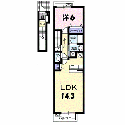 イアリスⅠ 203【管理NO：1-017385101-02030】 ★家具家電は申し込み後に搬入します★ ★2026年11月下旬入居可能★の外観画像