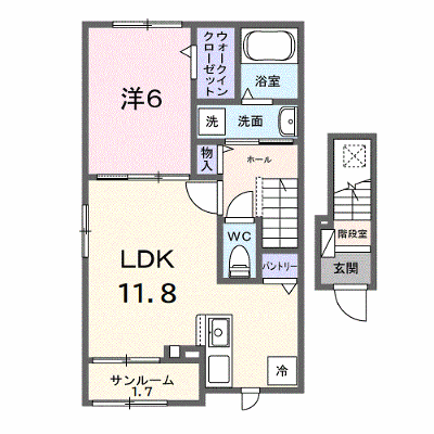 ＭｏｄｅｒｎＶｉｌｌａ二の岡Ａ 201【管理NO：1-028292401-02010】 ★家具家電は申し込み後に搬入します★ ★2026年11月中旬入居可能★の外観画像