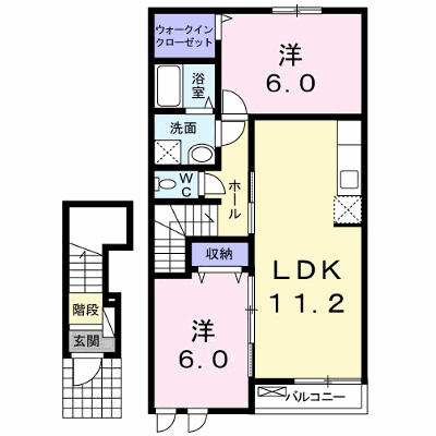 サンデリアーナⅡ　Ａ 202【管理NO：1-018773801-02020】 ★家具家電は申し込み後に搬入します★ ★2026年11月下旬入居可能★の外観画像