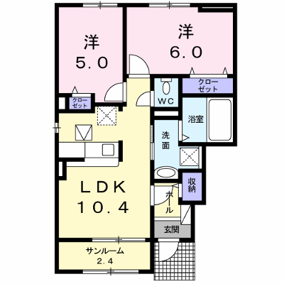 ミドルヴァ　Ⅰ 101【管理NO：1-022876201-01010】 ★家具家電は申し込み後に搬入します★ ★2026年10月下旬入居可能★の外観画像