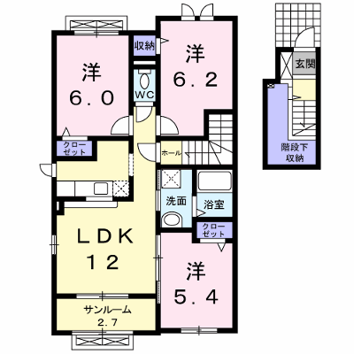 クレイドルⅡ 203【管理NO：1-014506902-02030】 ★家具家電は申し込み後に搬入します★ ★2026年11月上旬入居可能★の外観画像