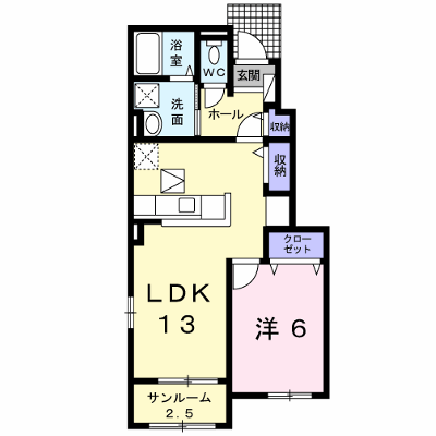 グローヴⅥ 104【管理NO：1-023261802-01040】 ★家具家電は申し込み後に搬入します★ ★2026年12月上旬入居可能★の外観画像