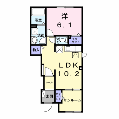アヴニール 102【管理NO：1-028907801-01020】 ★家具家電は申し込み後に搬入します★ ★2027年03月下旬入居可能★の外観画像