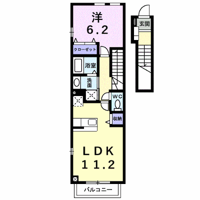 カーサ・ヴィオラ 203【管理NO：1-014045101-02030】 ★家具家電は申し込み後に搬入します★ ★2026年12月上旬入居可能★の外観画像