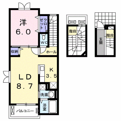 ウージー 302【管理NO：1-018486001-03020】 ★家具家電は申し込み後に搬入します★ ★2026年12月上旬入居可能★の外観画像