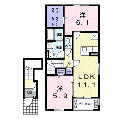 クリスタル・ローズＡ 203【管理NO：1-025527601-02030】 ★家具家電は申し込み後に搬入します★ ★2026年12月中旬入居可能★の外観画像