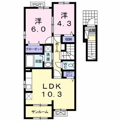 グランツⅢ 205【管理NO：1-020925403-02040】 ★家具家電は申し込み後に搬入します★ ★2026年12月中旬入居可能★の外観画像
