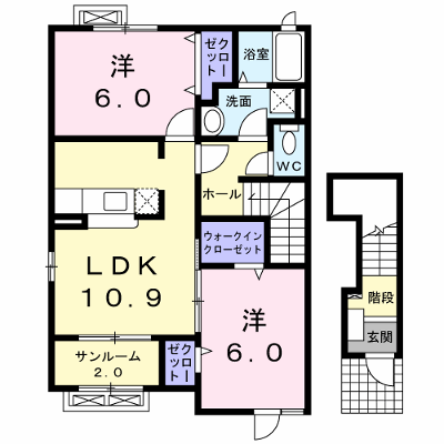 チェリー・ブロッサム 201【管理NO：1-015214101-02010】 ★家具家電は申し込み後に搬入します★ ★2026年11月上旬入居可能★の外観画像