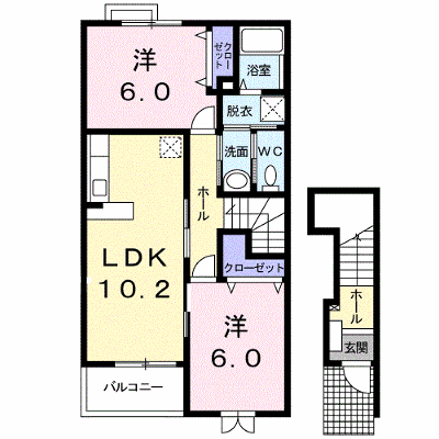 サフラワー 201【管理NO：1-013938301-02010】 ★家具家電は申し込み後に搬入します★ ★2026年12月中旬入居可能★の外観画像