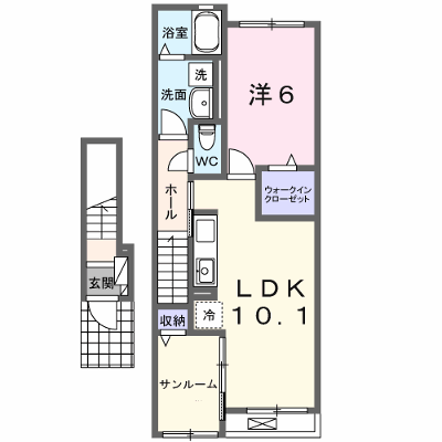 モデルノⅠ 202【管理NO：1-027289801-02020】 ★家具家電は申し込み後に搬入します★ ★2026年12月中旬入居可能★の外観画像