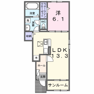 ハッフルパフⅠ 104【管理NO：1-026630101-01040】 ★家具家電は申し込み後に搬入します★ ★2026年12月中旬入居可能★の外観画像