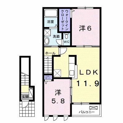 ラプレⅢ 203【管理NO：1-024002302-02030】 ★家具家電は申し込み後に搬入します★ ★2026年12月上旬入居可能★の外観画像
