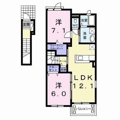 パストラルⅢ 201【管理NO：1-019038301-02010】 ★家具家電は申し込み後に搬入します★ ★2026年12月中旬入居可能★の外観画像