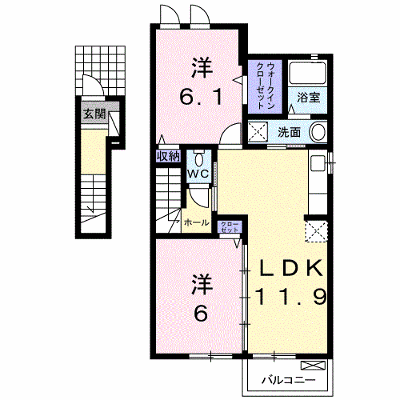 カーサ　ベレッツァＢ 201【管理NO：1-020182902-02010】 ★家具家電は申し込み後に搬入します★ ★2026年12月中旬入居可能★の外観画像