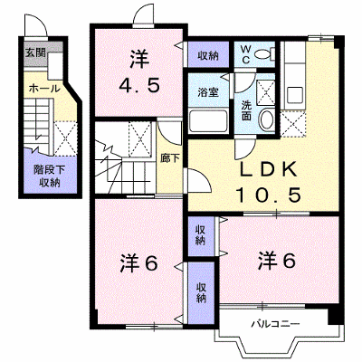 ラーカイラム 202【管理NO：1-010285901-02020】 ★家具家電は申し込み後に搬入します★ ★2027年01月下旬入居可能★の外観画像